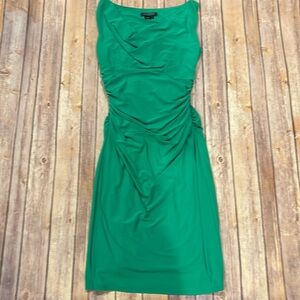 Lauren Ralph Lauren Kelly green dress sexy shirred sides for hourglass shaping
